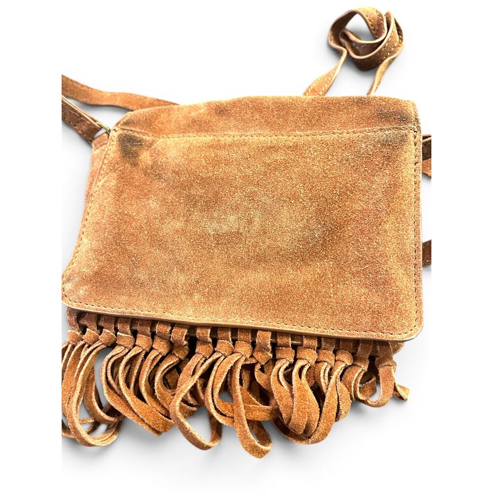 H&M leather suede fringe crossbody bag purse Bohemian Western Festival tassel - Picture 7 of 10